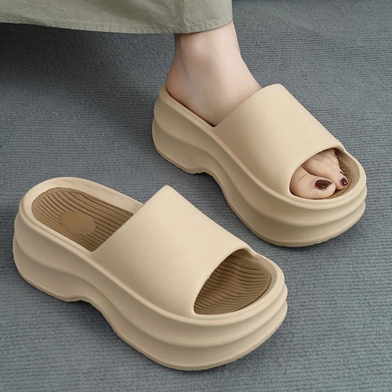 Fashion Rimocy New Chunky Platform Slippers Women Summer 2025 Fashion Thick Bottom Eva Sandals Woman Lightweight Non Slip Beach Slides