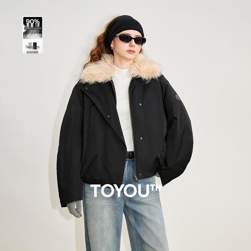 Chuyu Women's Plush Lapel Puffer Jacket