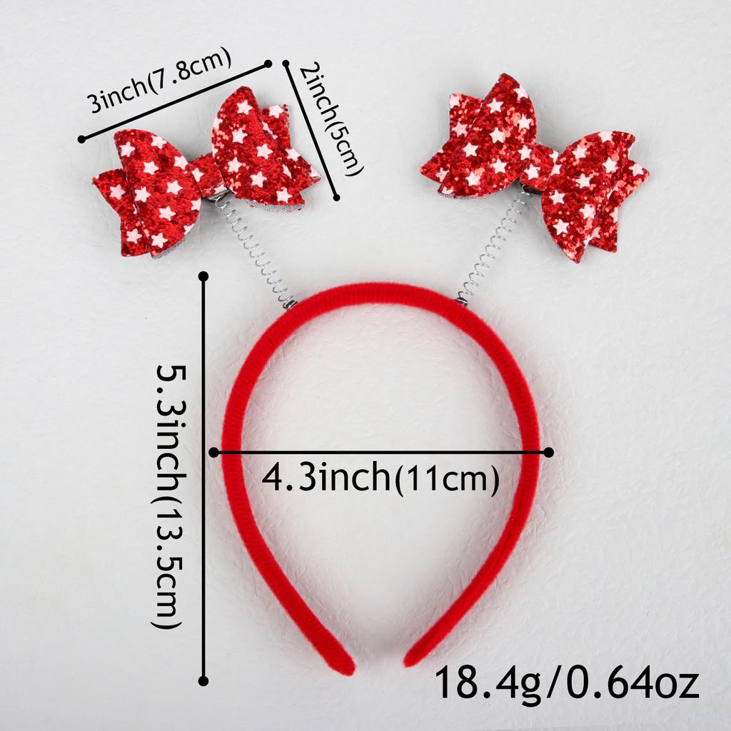 Fashion USA Independence Headbands for Girls Glitter Hair Bows Hairbands Star Bows Headbands Girls Kids Party Hair Accessories