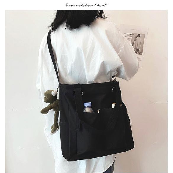 Spring New Ladies Shopping Bag Simple Fashion Handbag 2026 Nylon Waterproof Solid Color Messenger Large Capacity Shoulder Bag