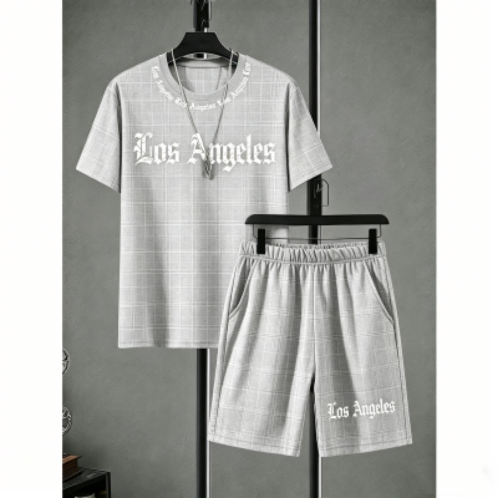 Fashion Men's Set Animal Lion Stripe Printed Men's T-shirt and Shorts 2 Piece Set Summer Casual Outdoor Men's and Women's T-shirt Sets