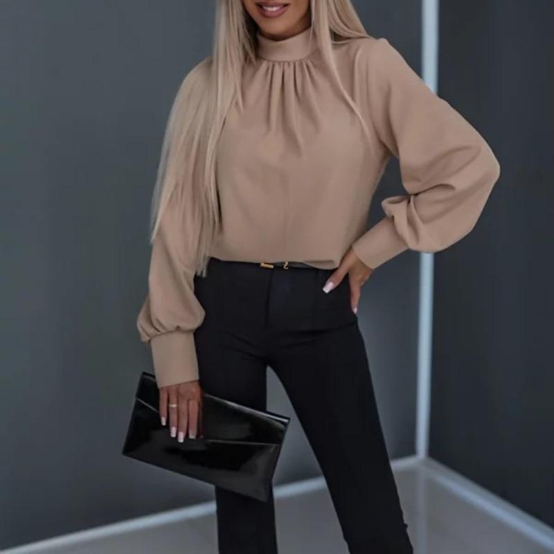 

YYFS женские модные повседневные весенне-осенние однотонные пуловеры с длинными рукавами с принтом и круглым вырезом, блузки и рубашки XXL хаки