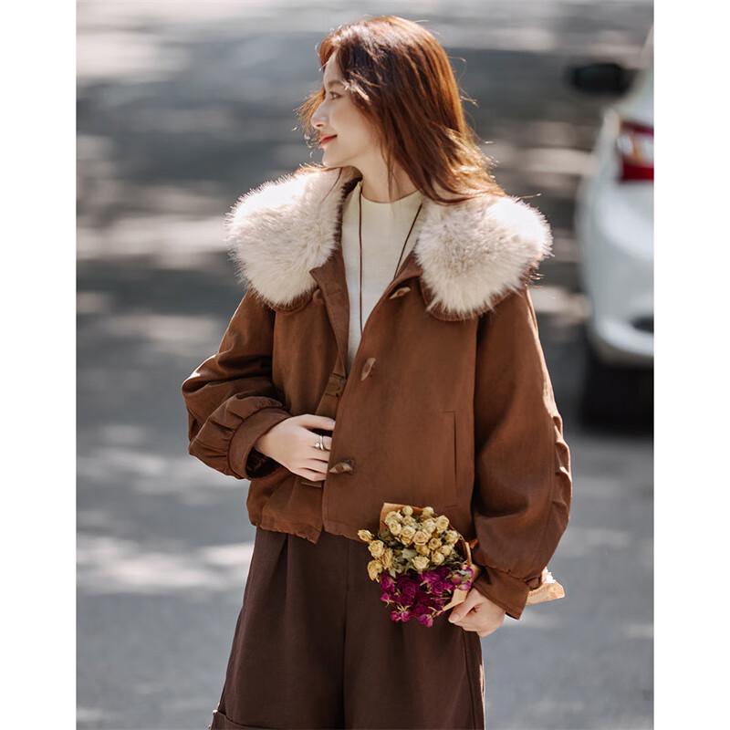 Women's Retro Faux Suede Loose Winter Jacket