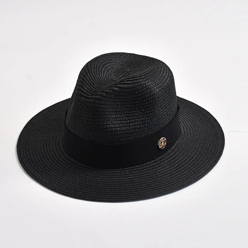 Summer Straw Hats For Women Men Panama Travel Beach Sun Hat Ribbon Decoration Elegant Luxury Jazz Hat