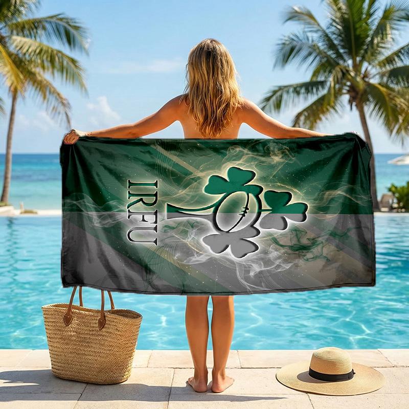 Ireland Rugby Fashion Beach Towel Portable Soft Quick Dry Towel For Swimming Camping Holiday Use