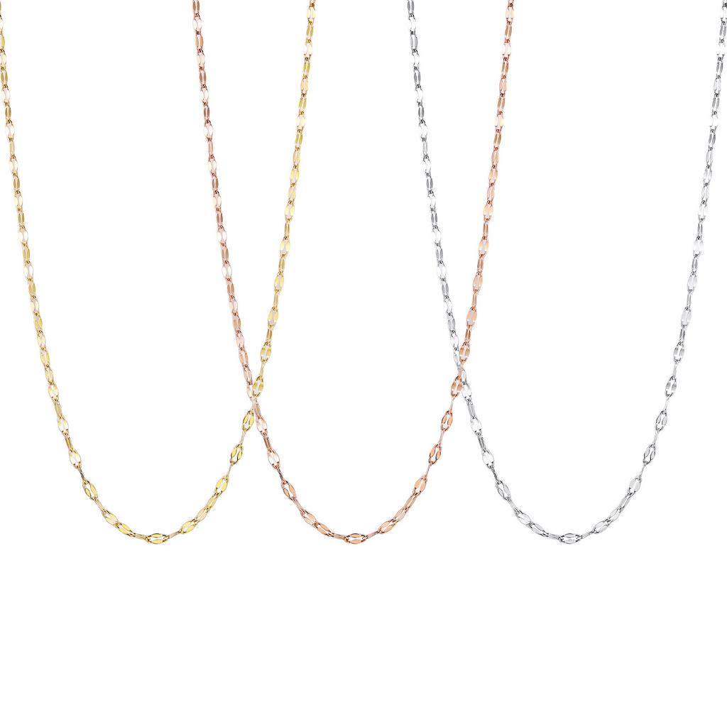 Foreign Trade Titanium Steel Women'S Stainless Steel Necklace, Chain Women'S 18K Gold Pigment Chain, Jewelry