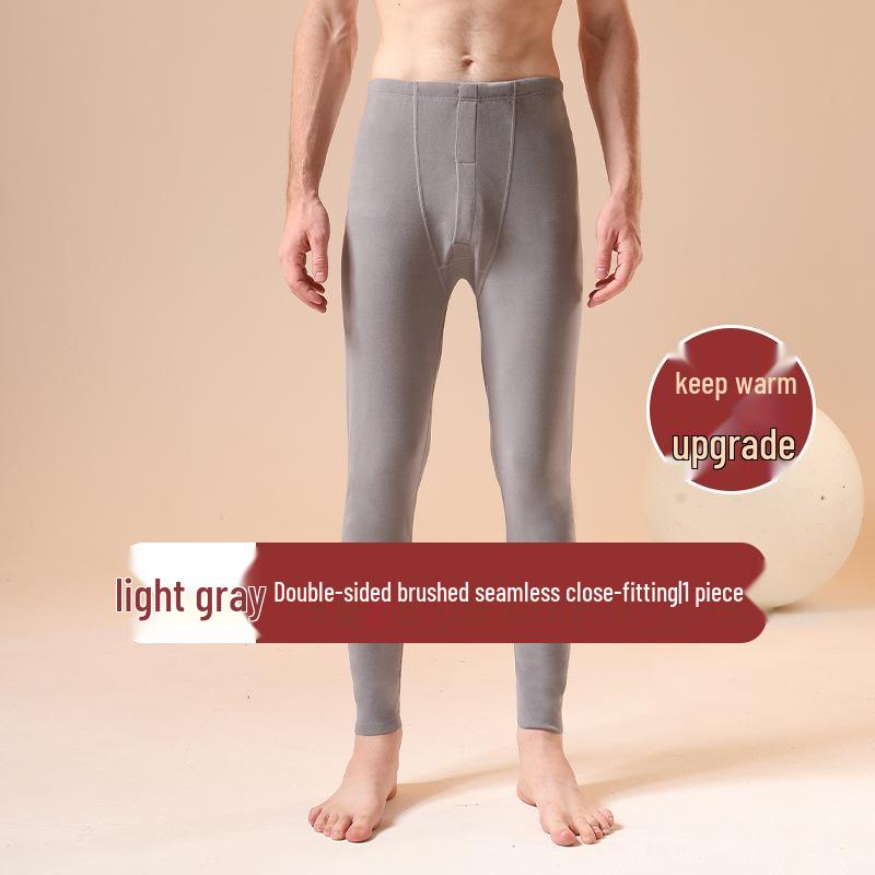 Colanți termici fără cusături cu talie înaltă pentru bărbați - Pantaloni de toamnă călduroși din bumbac lână