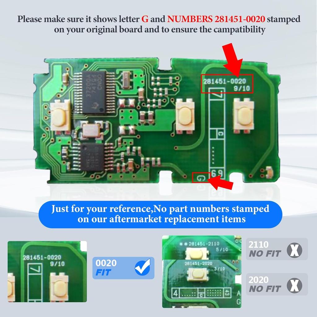 Key Fob Smart Transmitter Keyless Entry Remote Replacement for Toyota RAV4 Prius C 2013-2019 281451-0020 G Board HYQ14FBA 89904-52290 3 Buttons