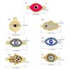 Elegant Copper Necklace and Bracelet Pendant Evil Eyes Charm with Sparkling Zirconia Handmade Jewelry Accessories