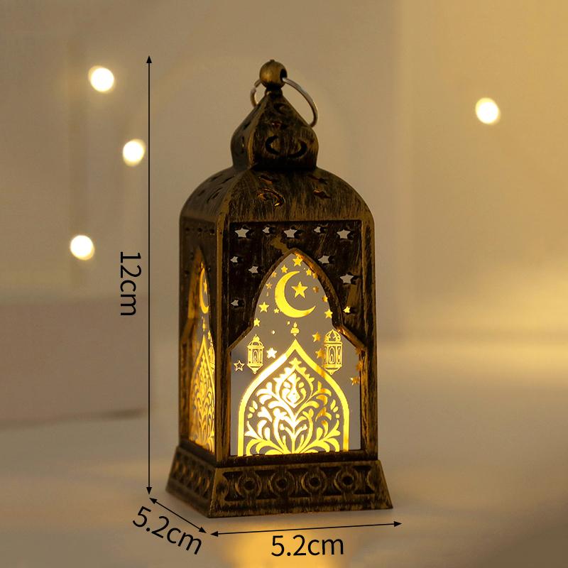 Ramadan Party Dekoration 2026 Eid Mubarak Laterne Ramadan Schreibtisch Kerzenlampe Stern und Mond Islamische Party Dekoration