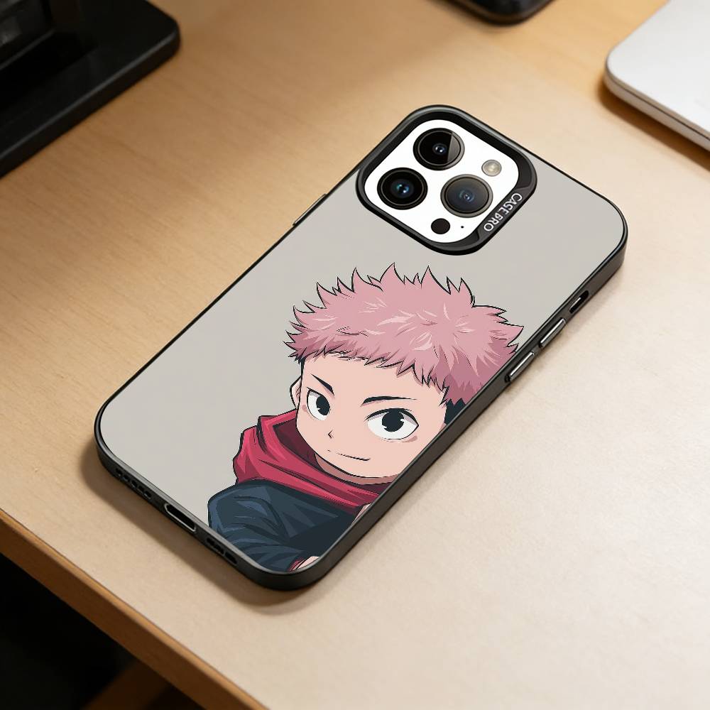 

YY-Yuji Itadori Cute Phone Case For iPhone 17,16,15,14,13,12,11 Plus,Pro Max,XS,Colored Silver Plated Inside Cover iPhone17air
