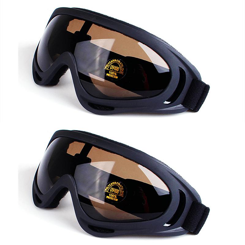 2 Pair Anti-sand Outdoor Protection Glasses Motorcycle Riding Sunglasses Sports Ski Skating Goggles Windproof Dustproof UV400