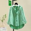 Maglia a righe a maniche lunghe alla moda, versatile, ampia, casual, cardigan top per donna