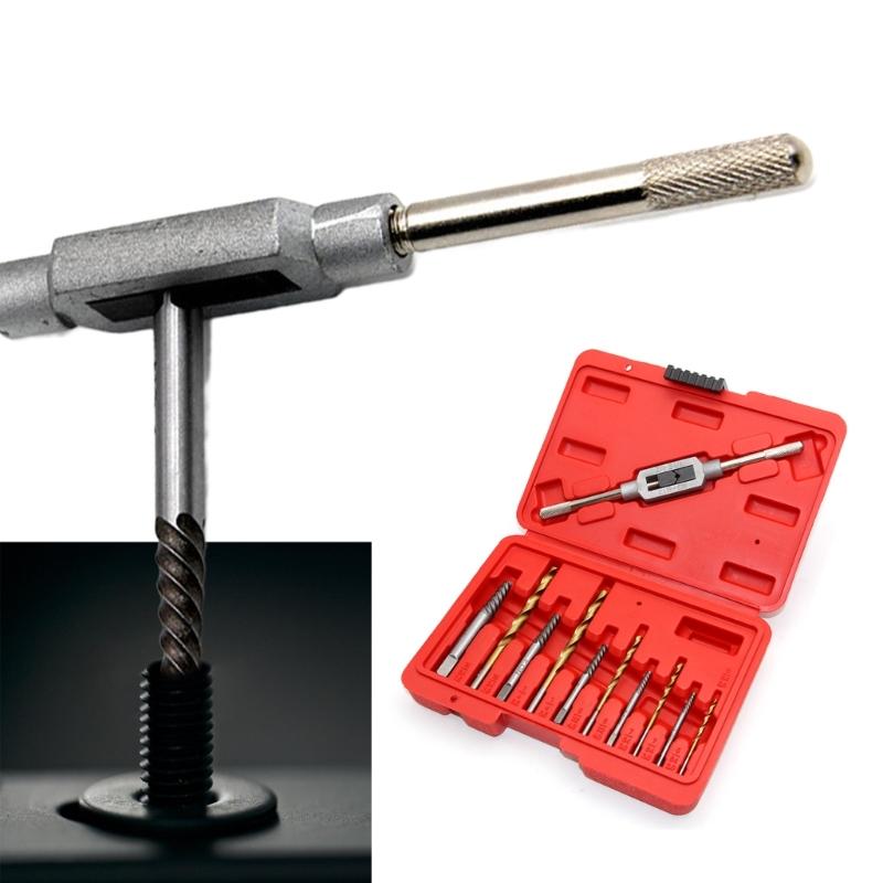Comprehensive 11Piece Broken Drill Bit Extractor for Easy Extraction of Broken Screws Fasteners  for Various Materials