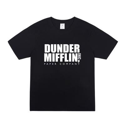 American Drama Office Dunder Mifflin Buchstabenaufdruck Grafik T-Shirt Herren und Damen Kurzarmshirt Herrenbekleidung Streetwear