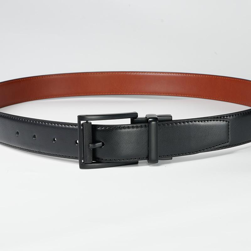 Belt Can Be Rotated and Punched with Needle Holes and Switched on Both Sides of Cowhide Leather Genuine Leather Pants Belt