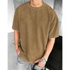 Neues einfarbiges lässiges trendiges Rundhals-Kurzarm-Herren-T-Shirt