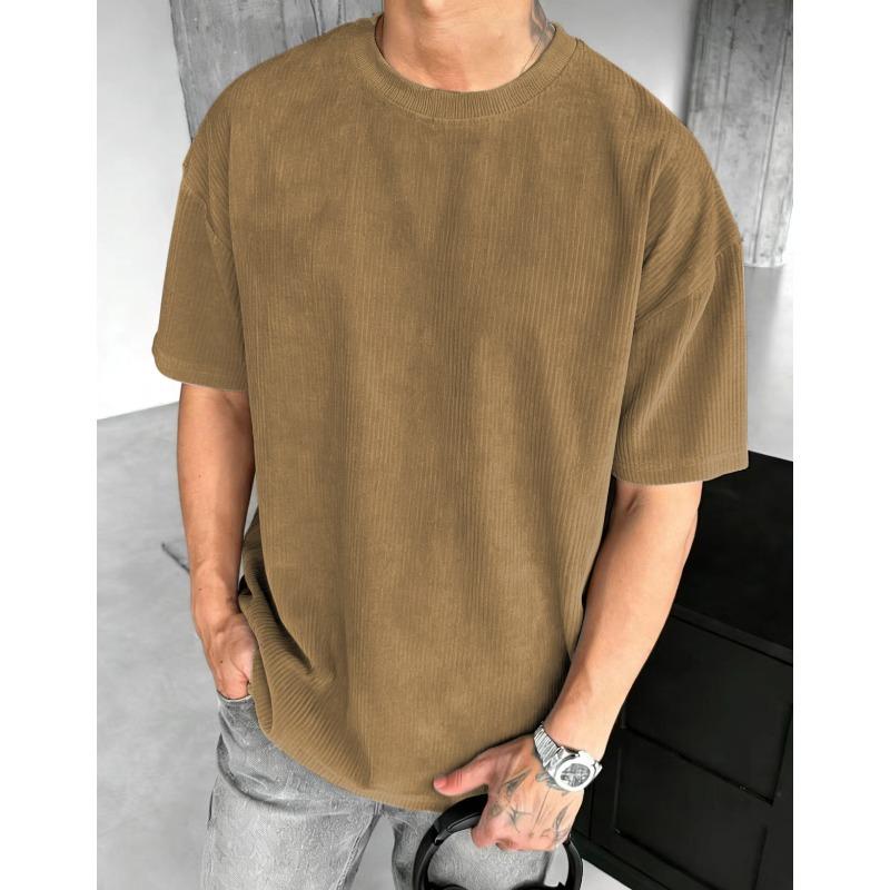 Neues einfarbiges lässiges trendiges Rundhals-Kurzarm-Herren-T-Shirt
