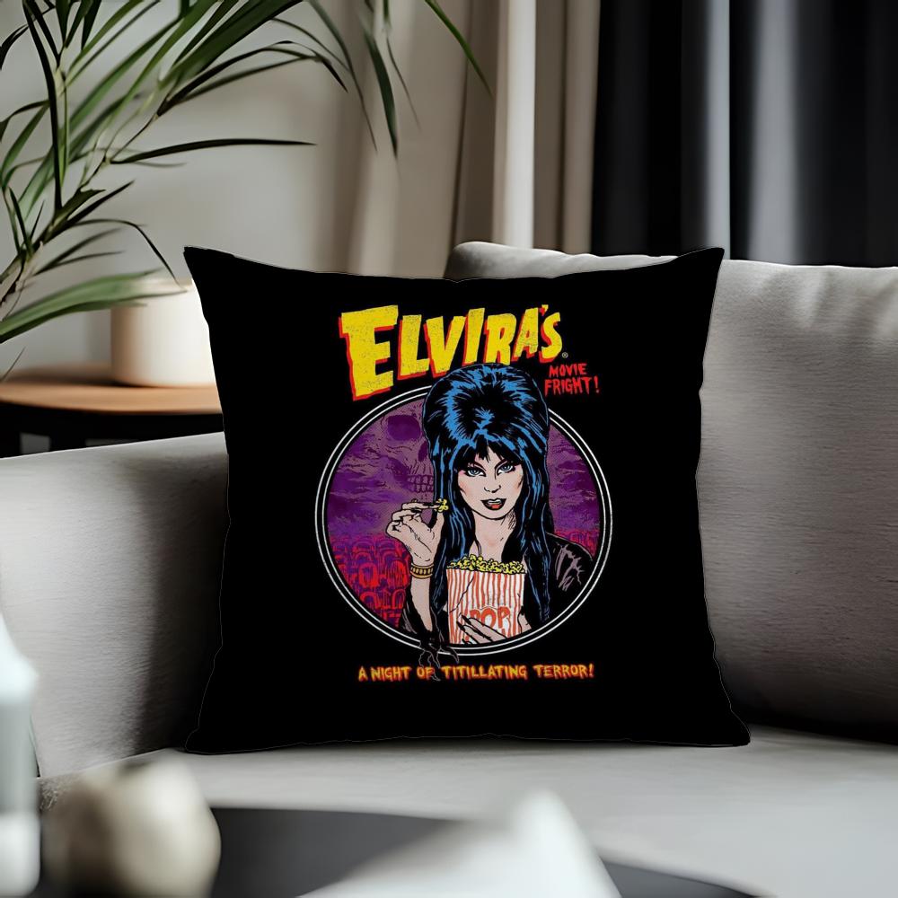 Viral EElvira Mistress of the Darkable Cushion Cover Antidustmite Pillowcase Invisible Zipper Silky Short Plush Sofa Cushion