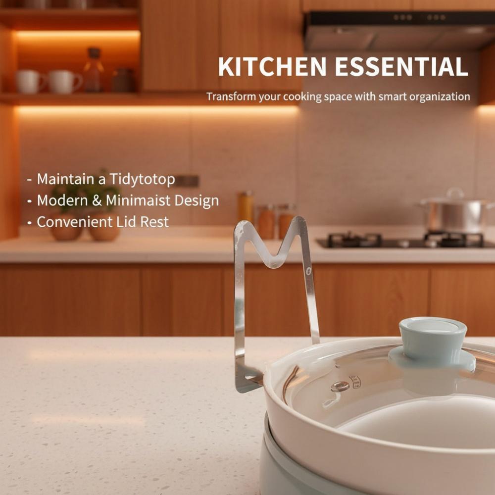 Upgraded Stainless Steel Slow Cooker Lid Holder Kitchen Counter Organizer For Pot Pan Lids Practical Cooking Accessory
