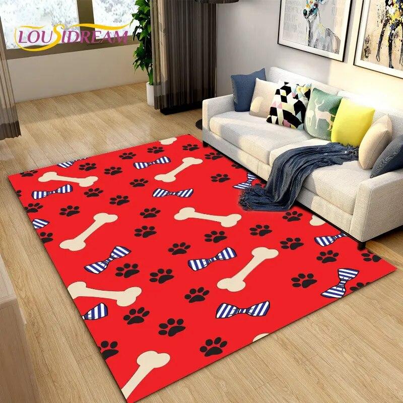 3D Pets Footprint Sole Series Area Rug Large,Carpet Rug for Living Room Bedroom Sofa Doormat Decoration,kids Non-slip Floor Mat