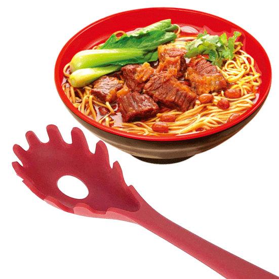 Silicone Pasta Fork Heat Resistant Noodle Spaghetti Strainer Server Spoon Tool Sale Goods