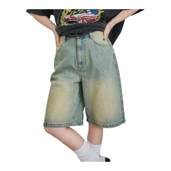 [Wego] Half Pants, Vintage Wash, Denim Pants, Trousers, Jeans, Shorts, Shorts, Summer Clothes, Outdoor, Women s