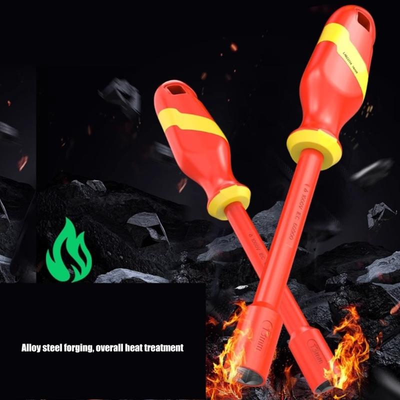 Mehrgrößen-isolierter Steckschraubendreher-Satz mit rutschfestem Griff, isoliertes Handwerkzeug für präzise Elektroreparaturen