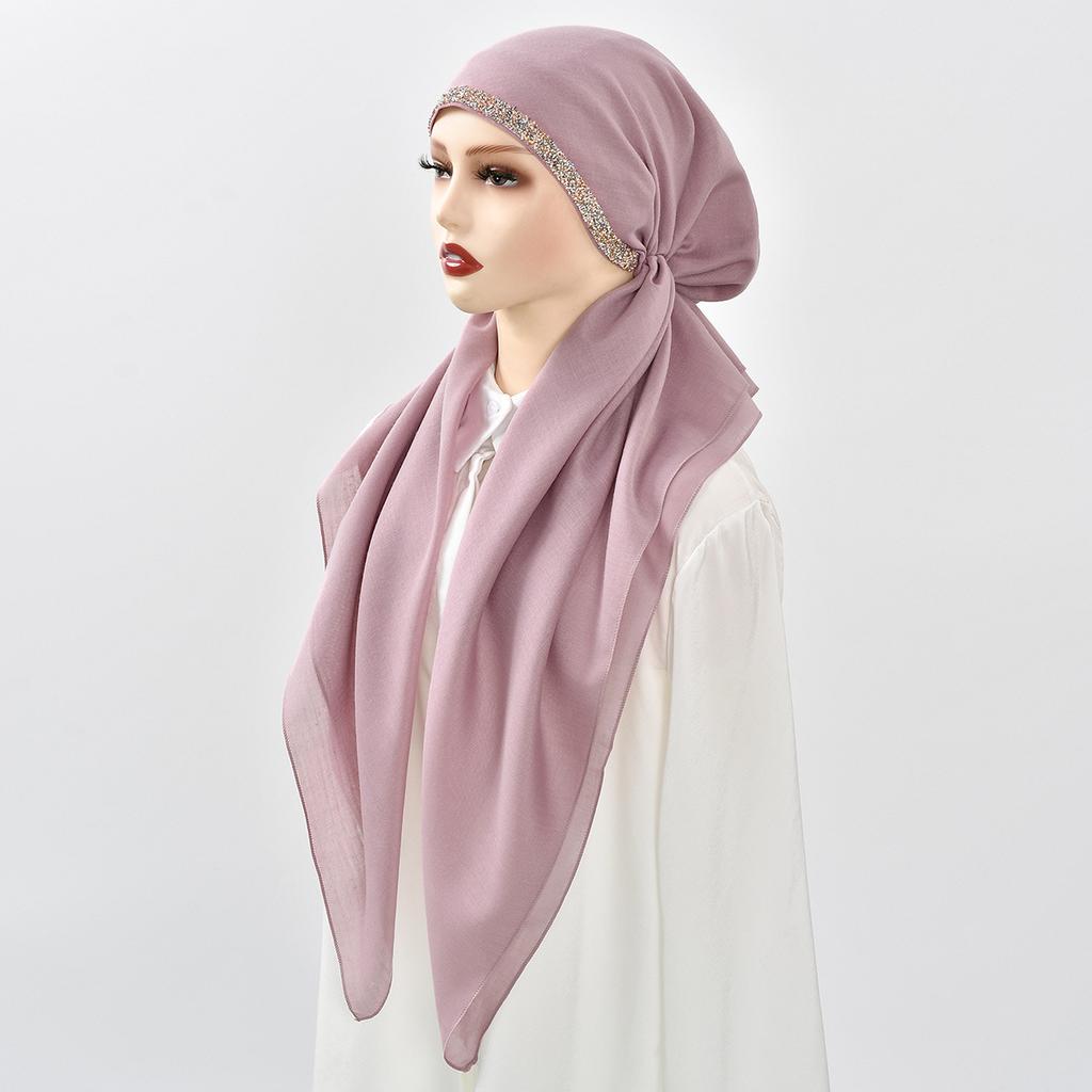Muslim Headscarf Women'S Hijab Trendy Full Coverage Breathable Premium Fabric Fashionable Color Soft Texture Easy To Match