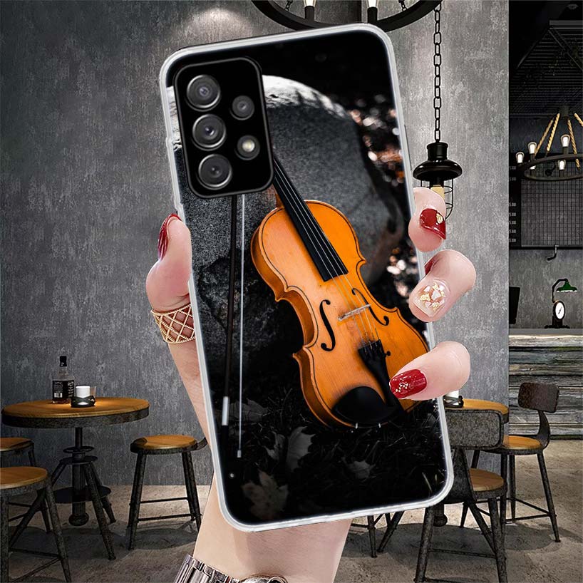 Music Violin Phone Case For Samsung Galaxy A13 A14 A15 A16 A17 A53 A54 A55 A56 A57 A33 A34 A35 A36 A37 A23 A24 A25 A26 Galaxy A1