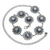 Lightweight Metal Chain Belt with Stone Accent Handcraft Bohemian Accessory Waist Cincher Band for Beach Parties