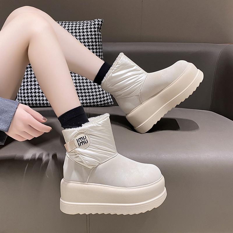 Fashion 2024 Fashion Winter Women's Snow Boots 8CM Sneakers Waterproof Warm Plush Mid-calf Boots Outdoor Anti-skid Fur Inside Shoes