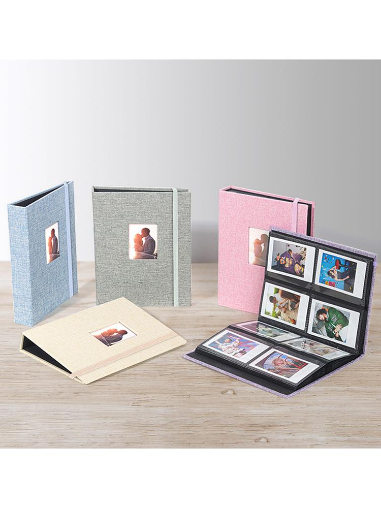 3-inch Picture Storage Photocard Holder Cotton Hemp 208 Pockets Mini Instant Picture Album Waterproof for Photo Business Card