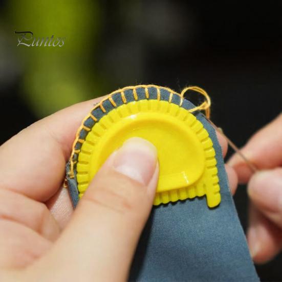 Hemming Guide for Sewing Hand Edge Stitching Tool, Ergonomic Tool Stitches, Anti-slip 3mm 4mm Quilting Aid DIY Crafts Garment Repair Precision