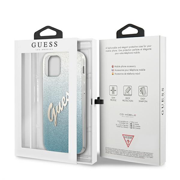 Hülle für iPhone 12 mini Guess Glitter Gradient Blau