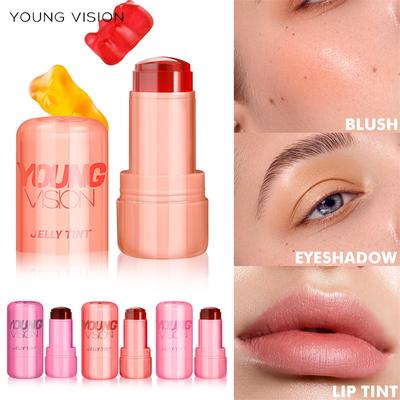 4 Farben Jelly Blush Lazy Contour Langanhaltende Farbe Feuchtigkeitsspendendes Schimmer Rouge Stick Gesichts-Make-up