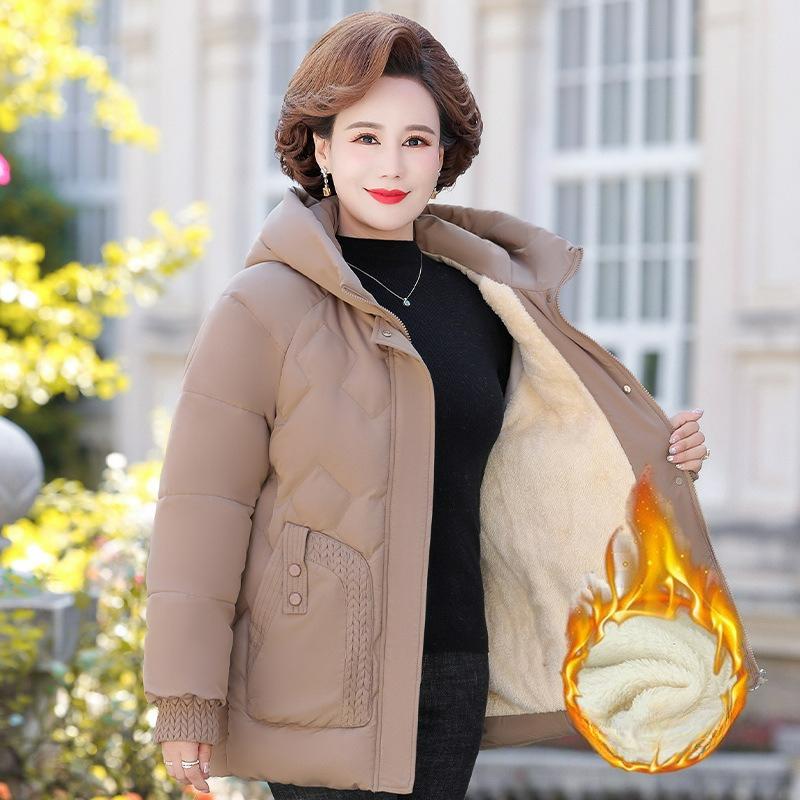 

Зимняя стеганая куртка Женская зимняя плюс бархатная толстая стеганая куртка Женская пуховая куртка L