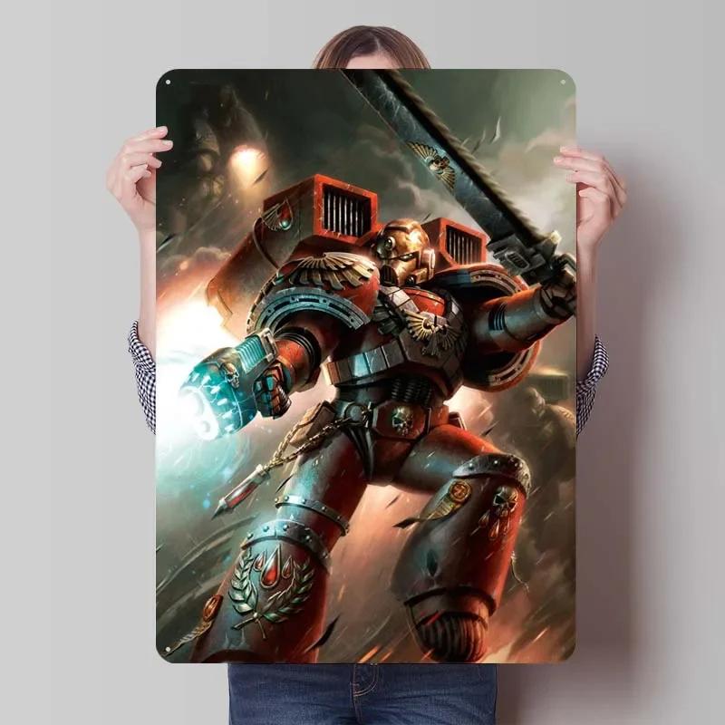 W-Warhammers Metallschild Anpassbare Spieleposter Vintage Heimdekoartikel Retro Blechschild für Gamerzimmer-Dekoration Wand
