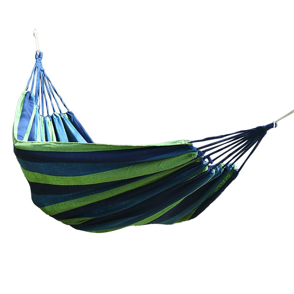 Outdoor Hammock Comfortable Polyester Cotton Up To 440.9lbs Anti Rollover Portable Hammock for