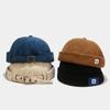Early Autumn Label Letter Corduroy Street Retro Yuppie Hat Korean Fashion Hip Hop Melon Skin Hat