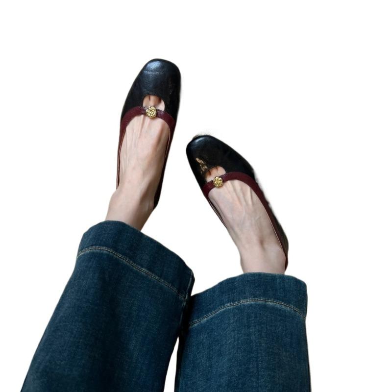 Fashion Hot Selling 2025 New Women's Flat Bottom Single Shoe Round Toe Mary Jane Style Casual Footwear French Vintage Light Mouth Design