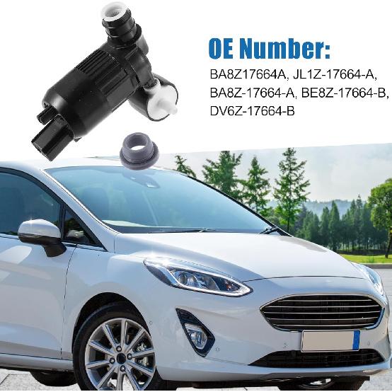 Windshield Washer Pump BA8Z17664A for Ford Fiesta 2011-2019 Black