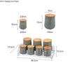 Grain Storage Tank 7 Piece Set Kitchen Storage Container Moisture Proof Sealed Jar Wooden Cover Food Organizer Candy Jar Tea Can