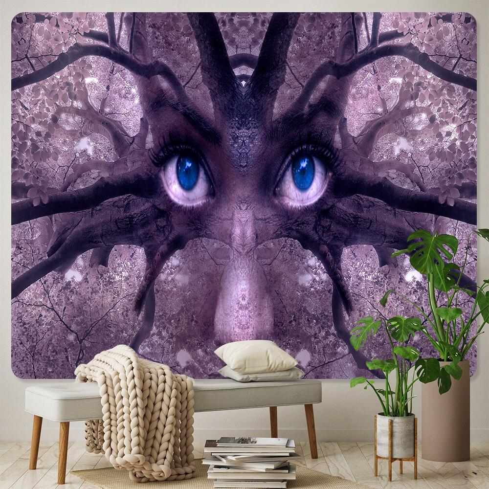 Escena Psicodélica Decoración del Hogar Impresión Tapiz de Gran Tamaño Hippie Bohemio Decoración Fondo de Pared Manta para Sofá