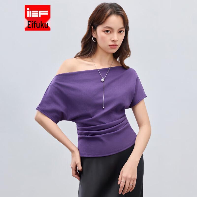IEF 2026 Summer Off-Shoulder Ruffle Waist Blouse L