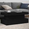 LED Coffee Table Black Oak Effect 90 X 50 X 40 Cm