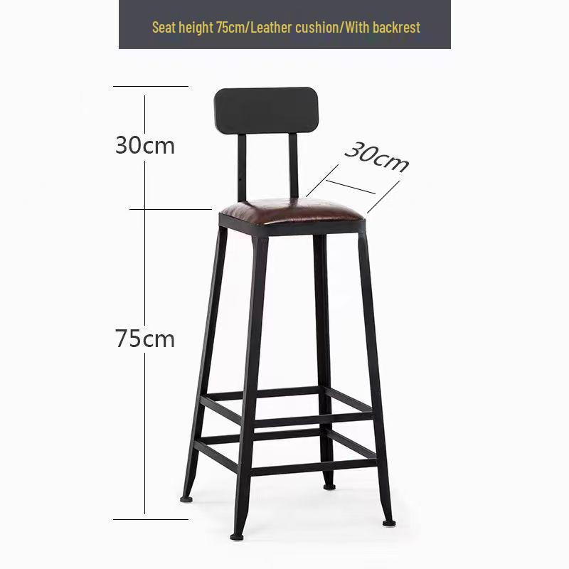 Solid Wood & Wrought Iron Bar Table Set for Milk Tea or Coffee Shop