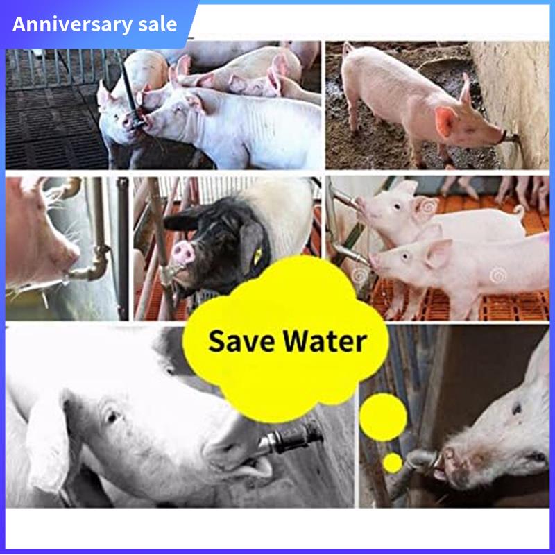 

Sow Nipple Drinker, Piglet Drinker, Animal Drinker, Feeder, Farm Set Easy Install Easy To Use ,10 PCS