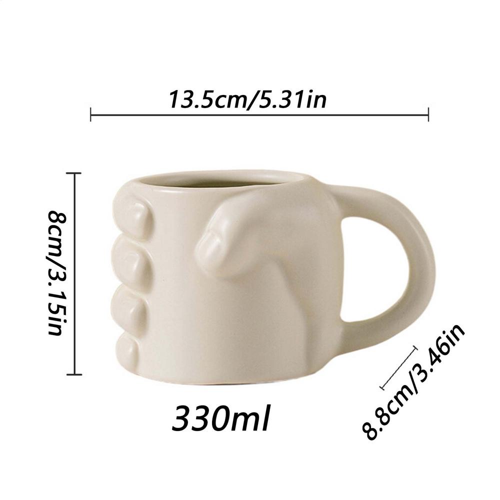 Creative Milk Cup Fun Fist Water Cup Coffee Mugs Household Minority Ceramic Cup Living Room Decoration Accessories