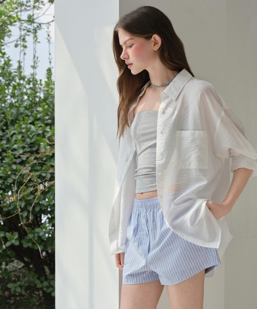 MUSINSA STANDARD WOMAN Women'S Oversized Crinkle Silky Shirt [White]